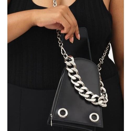 Women Bag PU Bucket Chains Fashion Solid Zipper Shoulder Bag Handbag Pures And Bags Crossbody Euro-America Style Women Bag