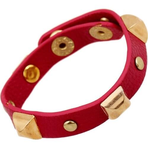 New Arrival 5 Colors Punk Genuine Leather Wrap Women Bracelets Jewelry Bracelets Friendship Gift