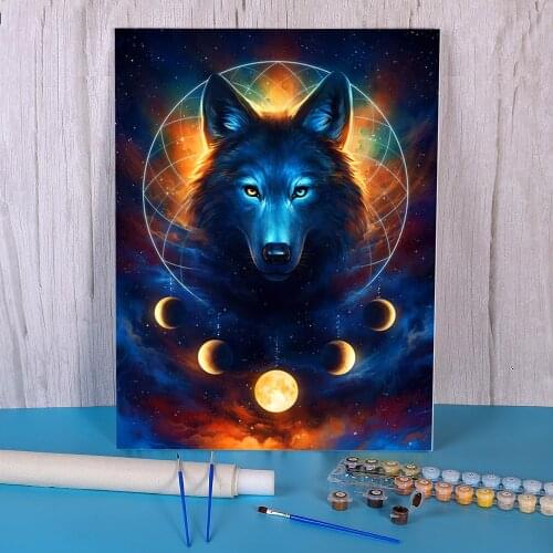 Wolf Animal Paint By Numbers Set Oil Paints 50*70 Oil Painting Wall Paintings Crafts Adults Wholesale Drawing