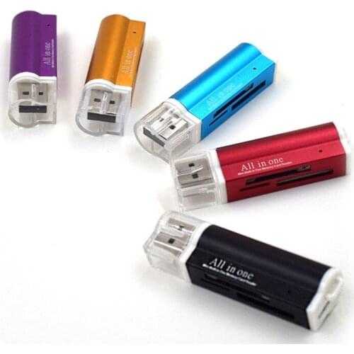 1000PCSFactory price Hot Sellling for Micro SD SDHC TF M2 MMC MS PRO DUO All in 1 USB 2.0 Multi Memory Card Reader Drop Shipping