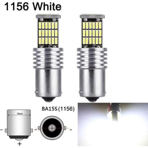 2pcs P21W 1156 BA15S LED Bulbs Car Lights Turn Signal Reverse Brake Light R5W 4014 LEDs 12V DC Automobiles Lamp
