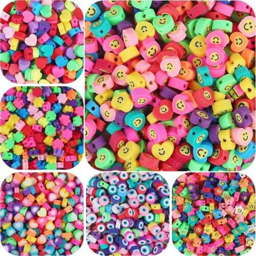 30pcs Mixed Color Fruit Christmas Taiji Spacer Beads Polymer Clay Beads For Jewelry Making DIY Handmade Scrapbooking Sewing