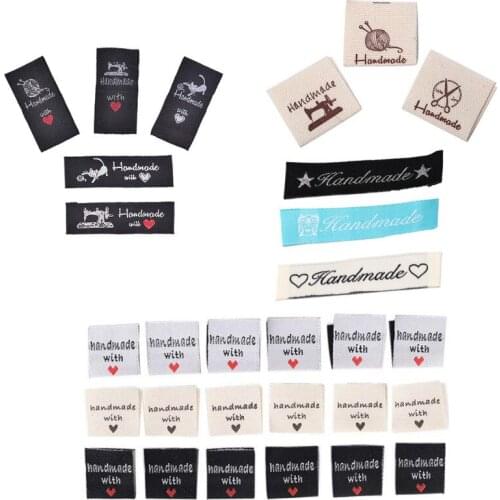 50pcs Handmade With Love Cat Clothing Labels Embossed Tags DIY Flag Labels For Garment Sewing Accessories