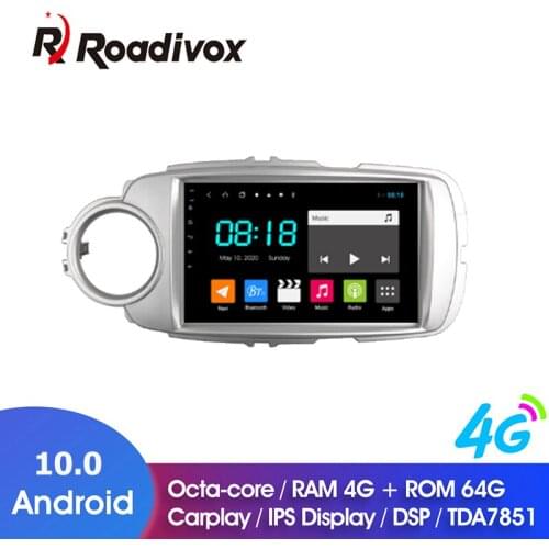 9" Android 10.0 RAM 4G ROM 64G for Toyota Yaris 2012-2018 Car Dvd Gps Navigation Radio Multimedia Player Stereo Head Unit