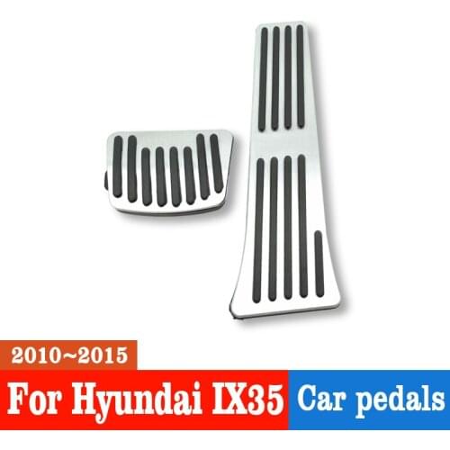 Aluminium Car Accelerator Fuel Brake Pedal Foot Rest Pedals Cover Non Slip Pad For Hyundai IX35 2010 2011 2012 2013 2014 2015