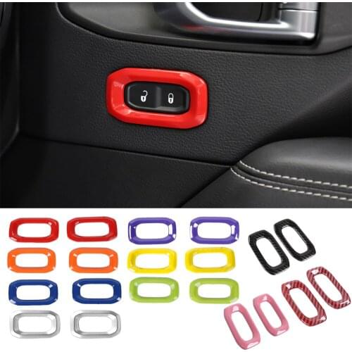 ABS Door lock Switch Decoration Cover Trim for Jeep Wrangler JL Gladiator JT 2018-2021 Interior Mouldings Car Accessories