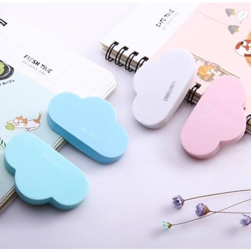 Deli 71067 color lovely cloud rubber error correction test card, homework modification eraser, student office stationery