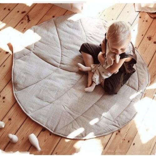Ins creative leaves childrens game mats Non-slip thickened childrens room decorated mat baby crawl mats