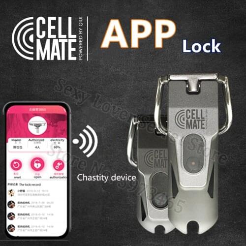 QIUI APP Remote Control Lock Male Chastity Device,Cock Cage,Metal Penis Rings,Virginity Belt, Adult Games SexToy For Men Product