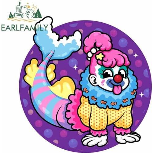 EARLFAMILY 13cm x 12.3cm for Beauty The Clown Fish Car Stickers Waterproof Air Conditioner Decal Cartoon Personality Decoration