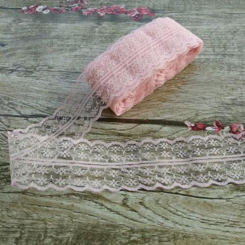 Beautiful! 10 yards 45mm Carmine net embroidery lace Bilateral DIY jewelry, clothing, wedding, floral accessories