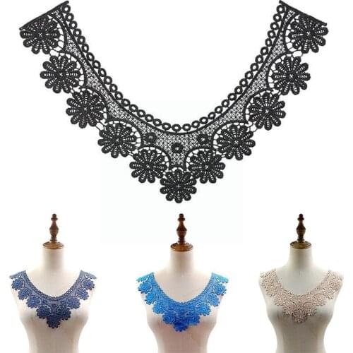High quality Lace Fabric Sewing Craft Embellishments Neck Accessories hollow Dress embroidery collar Trims Collar flower We Y9O8
