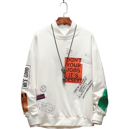 Men Swearshirts Hip Hop Oversize Man Hoodies 2019 Autumn Cotton Warm White Sweatshirt