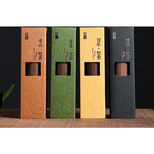 Natural India Buddha Incense Health Laoshan Stick Incense Wormwood Thuja Do Yoga Smell Incense Air Clean Gift Box Package