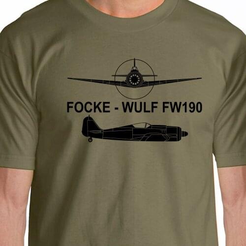 2020 New Mens T Shirt Short Sleeve Fitness Clothing Aeroclassic Focke - Wulf Fw 190 Silhouette Mens T Shirts