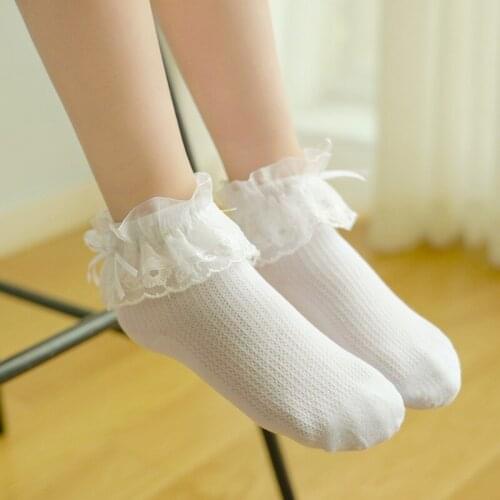 New baby girls kids toddler white pink cotton Lace Ruffle Frilly Ankle Short Socks Kids Girl Princess Socks