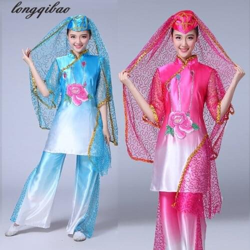 The new Hui dance performance costumes Muslim costumes ethnic minority performance yangko dance costumes women TB7373