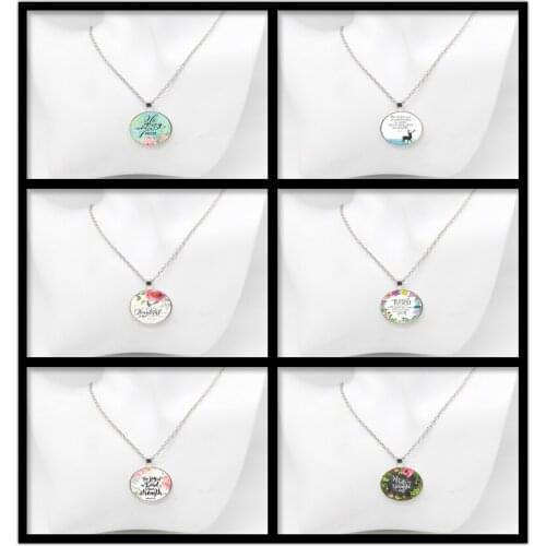 New Nehemiah 8:10 The Joy of The Lord Is Your Strength Bible Verses Nursery Verse Necklace Fashion Jewelry Religion Pendant