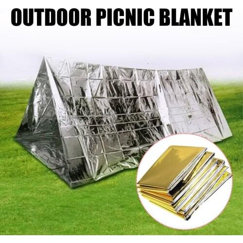 Outdoor Emergency Survival Rescue Blanket Foil Thermal Space First Aid Sliver Rescue Curtain Military Blanket Rug Sunscreen Tool