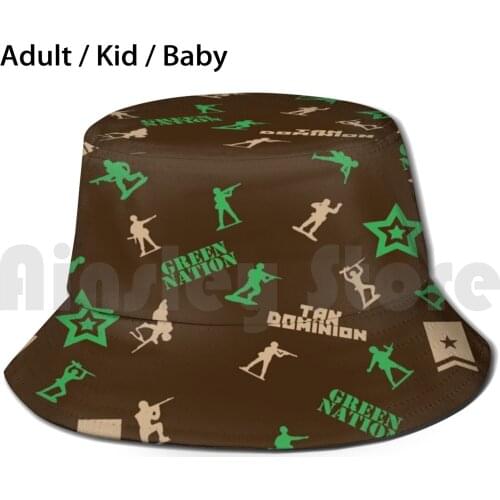 The Plastic War Sun Hat Foldable UV Protection Toys Army Men Green Tan Plastic War Childhood Toy