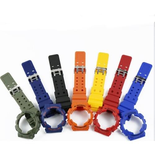 Resin strap watch case mens outdoor sports wristband pin buckle watch accessories For Casio G-shock Ga100 110 Gd120 Watch band