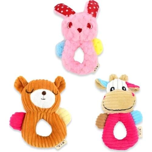 Cute Plush Dog Toys Puppy Chew Toys for Playing Rabbit Bear Cattle Pet Clean Supplies