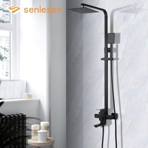 Senlesen Shower Faucet Mixer Bathroom Faucet Shower Rack Wall Mounted Shower Set Cold and Hot Water Mixer Tap
