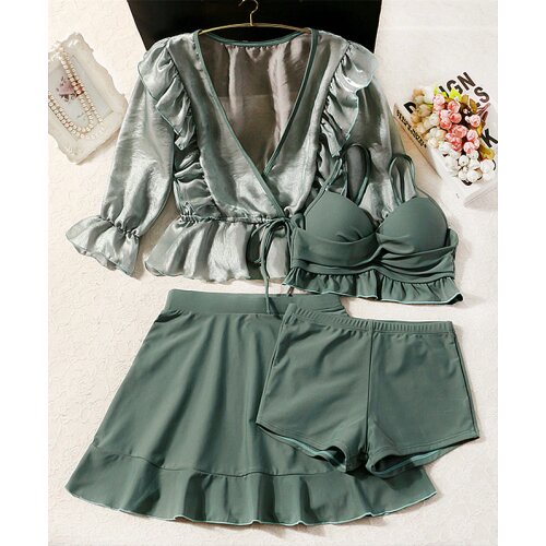 STAERK 2021 new fairy model blouse student conservative small chest split four piece bathing suit girl