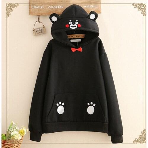 Melting girls add velvet long sleeves loose sweatshirt, schoolgirl winter coat ,big yards female students hoodies clothes