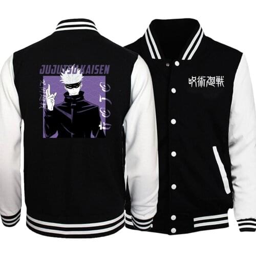 Anime Jujutsu Kaisen Spring Jacket Mens 2021 New Fashion Brand Clothing Baseball Uniform Sweatshirts Mans Tracksuit Hoodies