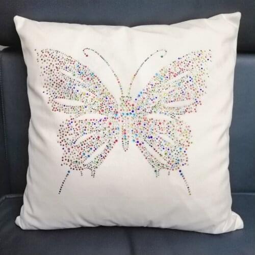 High Quality Diamond Decorative Cushion Covers ,Butterfly Pattern Diamond Pillowcase Soft Pillow Covers For Sofa Case Diamond 5D