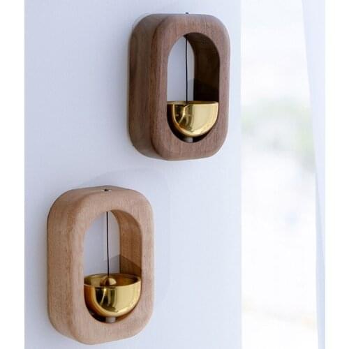 Vintage Magnetic Doorbell Gift Solid Wood Home Decor Wind Chime Brass Doorbell