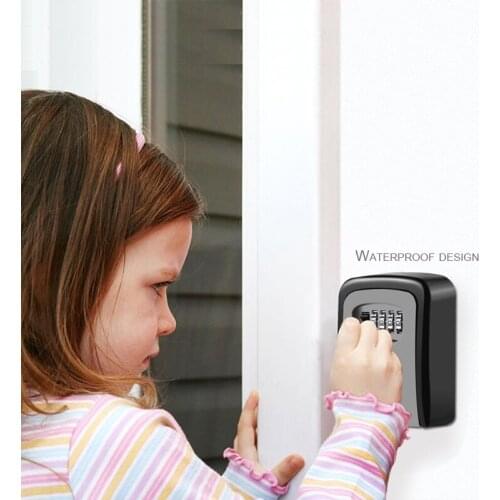 Key box lock key safe box outdoor wall-mounted combination password lock hidden key storage box home office safety deposit box
