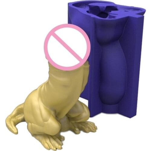Funny Penis Head Lizard Dinosaur Body Shape Candle Epoxy Resin Mold Aromatherapy Plaster Silicone Mould DIY Crafts Mold