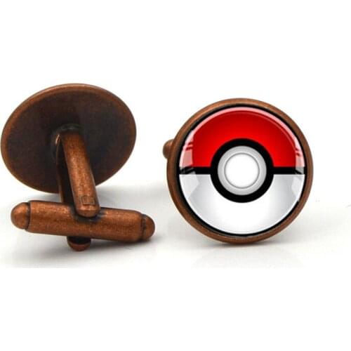 Red White Ball Pattern Cufflinks French Mens and Womens Shirts Tie Clip Cuff Links