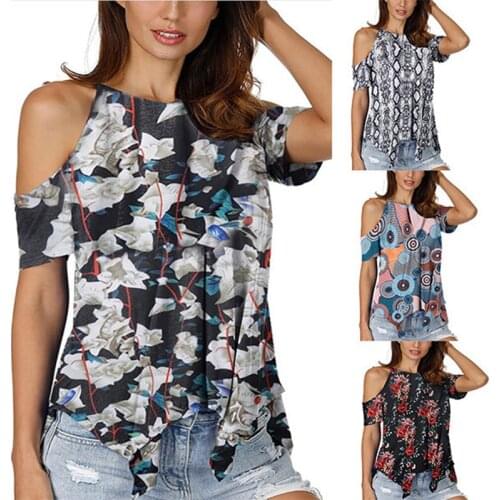 2021 Summer Hollow Out Strapless Sexy Womens Tshirts Printed O-neck Short Sleeves Tops For Women Loose Pullover Tee Shirt Femme