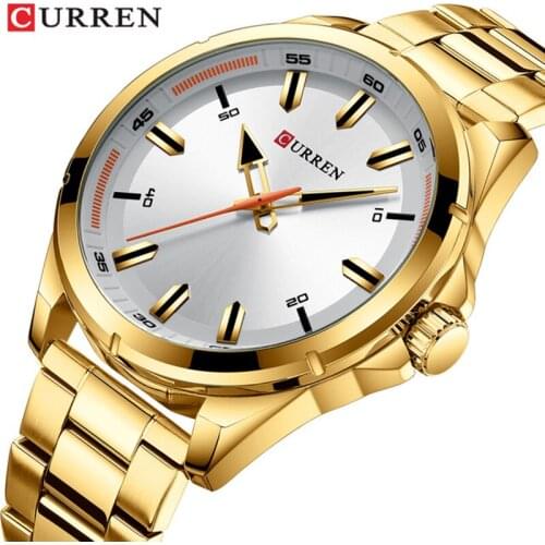 Gold Watch Man Famous Brand Curren Quartz Watch For Men Stainless Steel Mens Wrist Watches Waterproof Casual Male Clock relogio