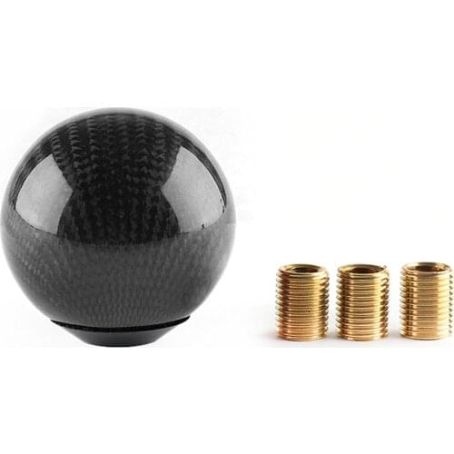 1PC Car Modified Carbon Fiber Gear Head Round Carbon Ripple Stick Head Automatic Gear Head