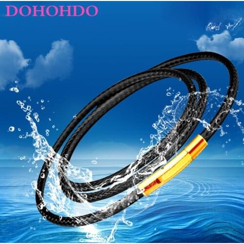 40-80cm 2/3mm Black Leather Cord Necklace Cord Wax Rope Lace Chain With Stainless Steel Magnetic Clasp For DIY Necklaces Jewelry