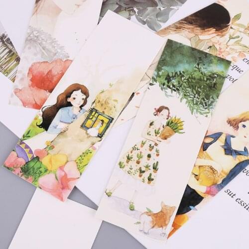 30Pcs Girl Figure Patterns Bookmarks Paper Page Notes Label Message Card School Supplies Stationery Wholesale Drop Ship