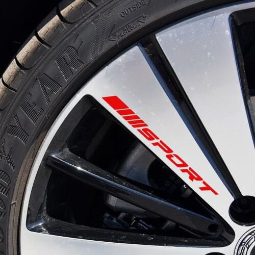 4pcs Racing Sport Alloy Rims Wheel Decal Sticker Graphic For Mercedes Benz A C E CLA class amg w204 w205 Car Styling Accessories