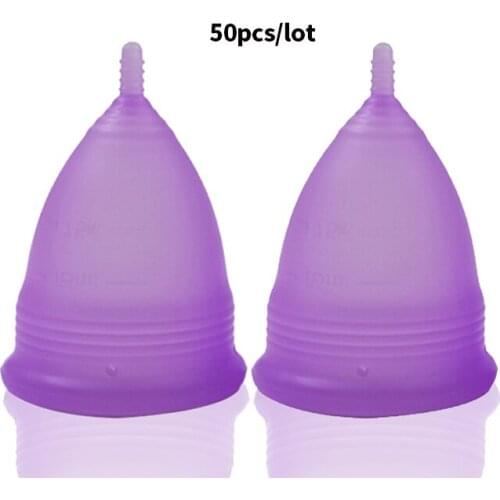 50pcs Feminine Hygiene collector Menstrual Cup Medical Grade Silicone Copo Menstrual de Silicone Medica Reusable Menstrual Cup