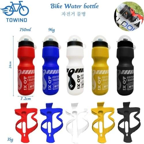 750Ml Mountain Bike Bicycle Cycling Water Drink Bottle Holder Cage Outdoor Sports Plastic Portable Kettle Water Bottle Drinkware