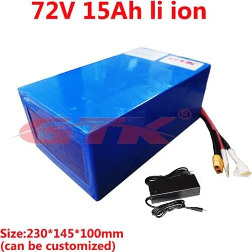 GTK 72 volt 15Ah electric bike li-ion battery pack 30A BMS lithium 2000w motor ebike + 84v 3A charger