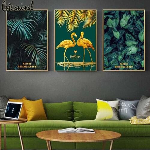 Flamingo tropical plant 5d diamond painting full novelty 2020 mosaic diamond embroidery 3 pcs decoration rhinestone icon new hot