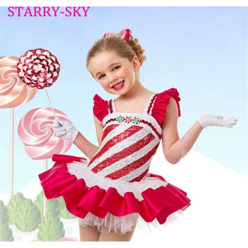 Ballet Dress For Girls Children Dance Costumes Clothes Kids Dresses Gymnastics Tutu Leotard Girl Red Dancewear Ballet(Send Gift)