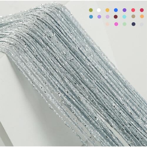 Shiny Silver Line String Curtain Fashion Valance Living Room Bedroom Divider Wedding DIY Home Decoration 19 Color Window Door