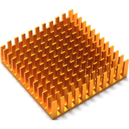 Fast Free Ship 10pcs Heatsink 40*40*11mm Gold Pure Aluminium Radiator Aluminum Cooling Fin for IC Chip LED Module PCB Coolers