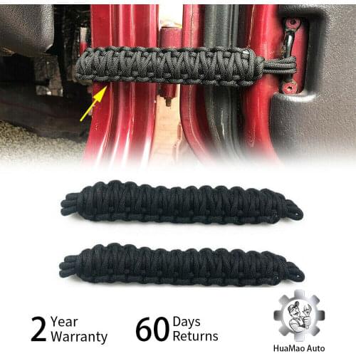 Black Auto Door Limit Strap Bandage Rope for Jeep Wrangler JL JK TJ 1997+ Parts