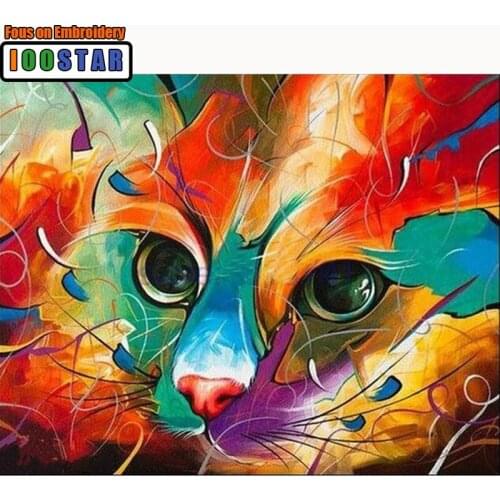 Colored Cats Diamond Embroidery 5D Diamond Painting Cross Stitch Cat Diamond Mosaic Decoration Square Full Drill Paintings Resin